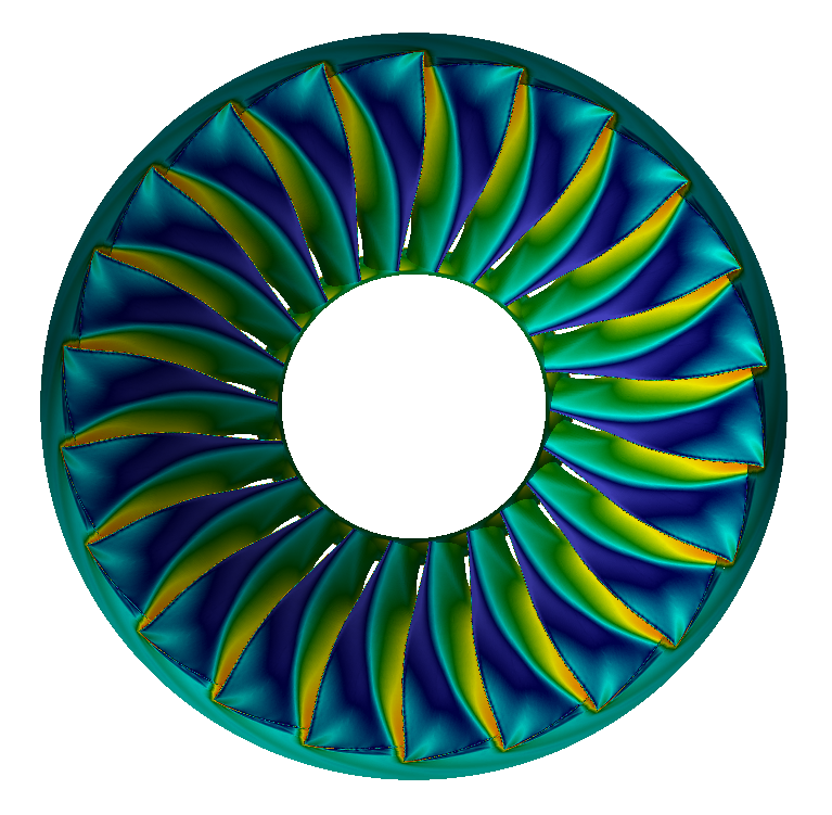 Axial Compressor Segment Tutorial Pressure Z- View NASA Rotor 67 CFD
