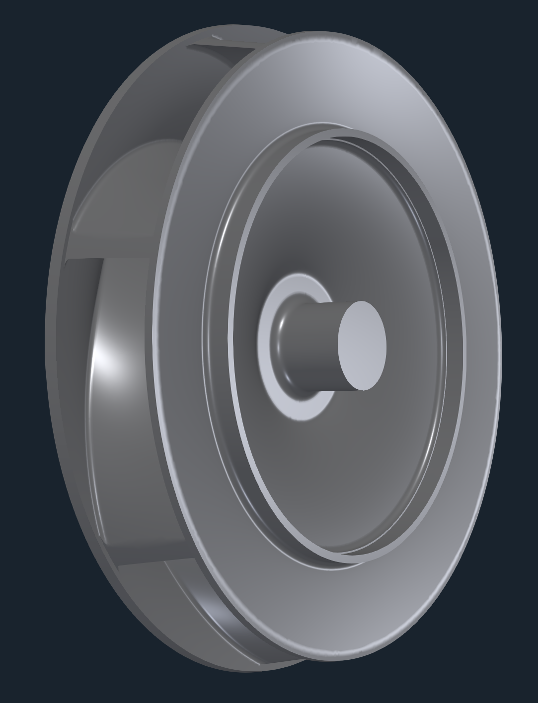 TCAE TCAD Runner Impeller solid STL back