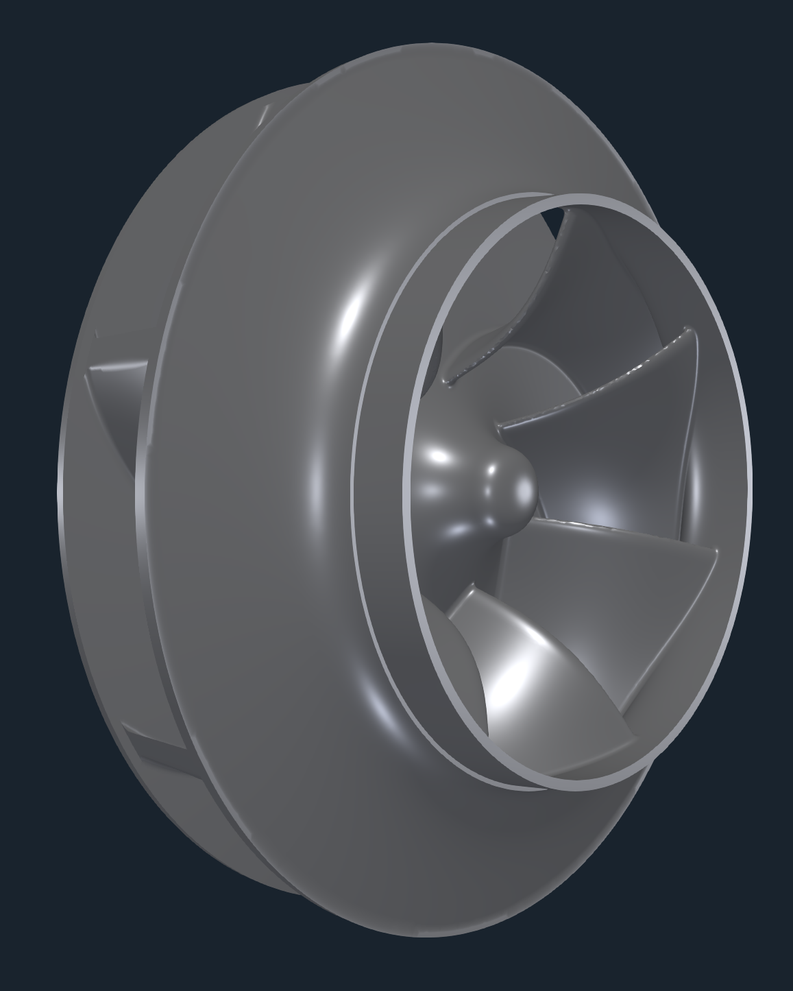TCAE TCAD Runner Impeller solid STL front