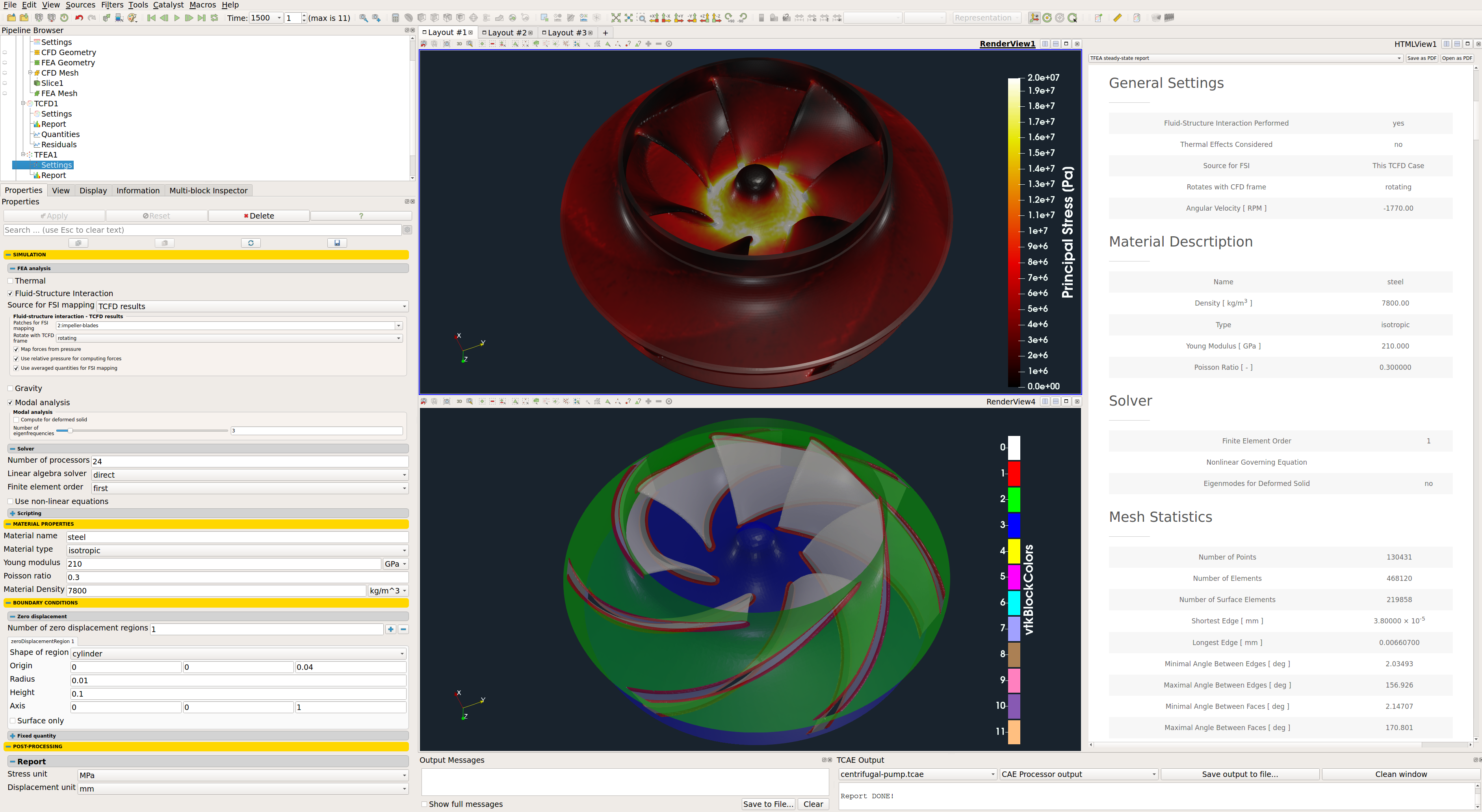 TCAE Franis Turbine FEA setup GUI