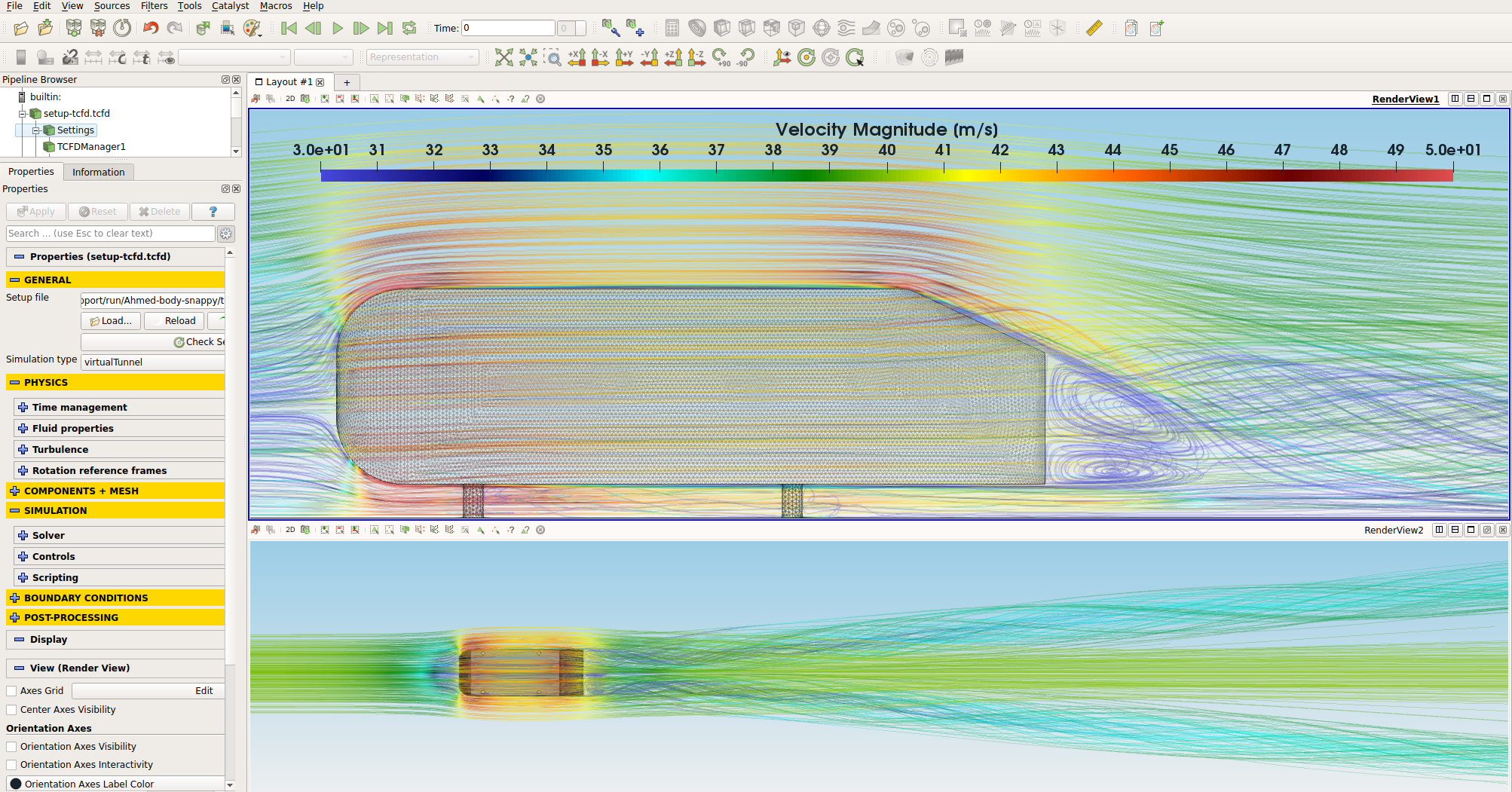 TCFD tutorial Ahmed Body benchmark interface