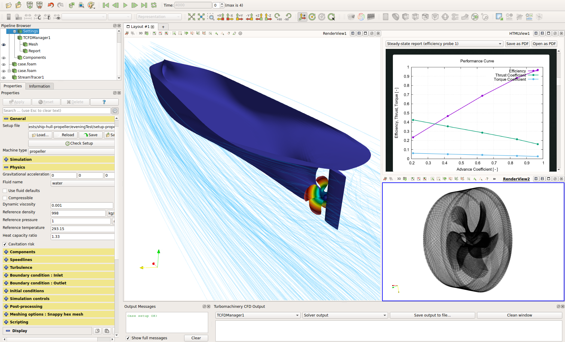TCFD tutorial ship hull propeller piping multiple inlet interface