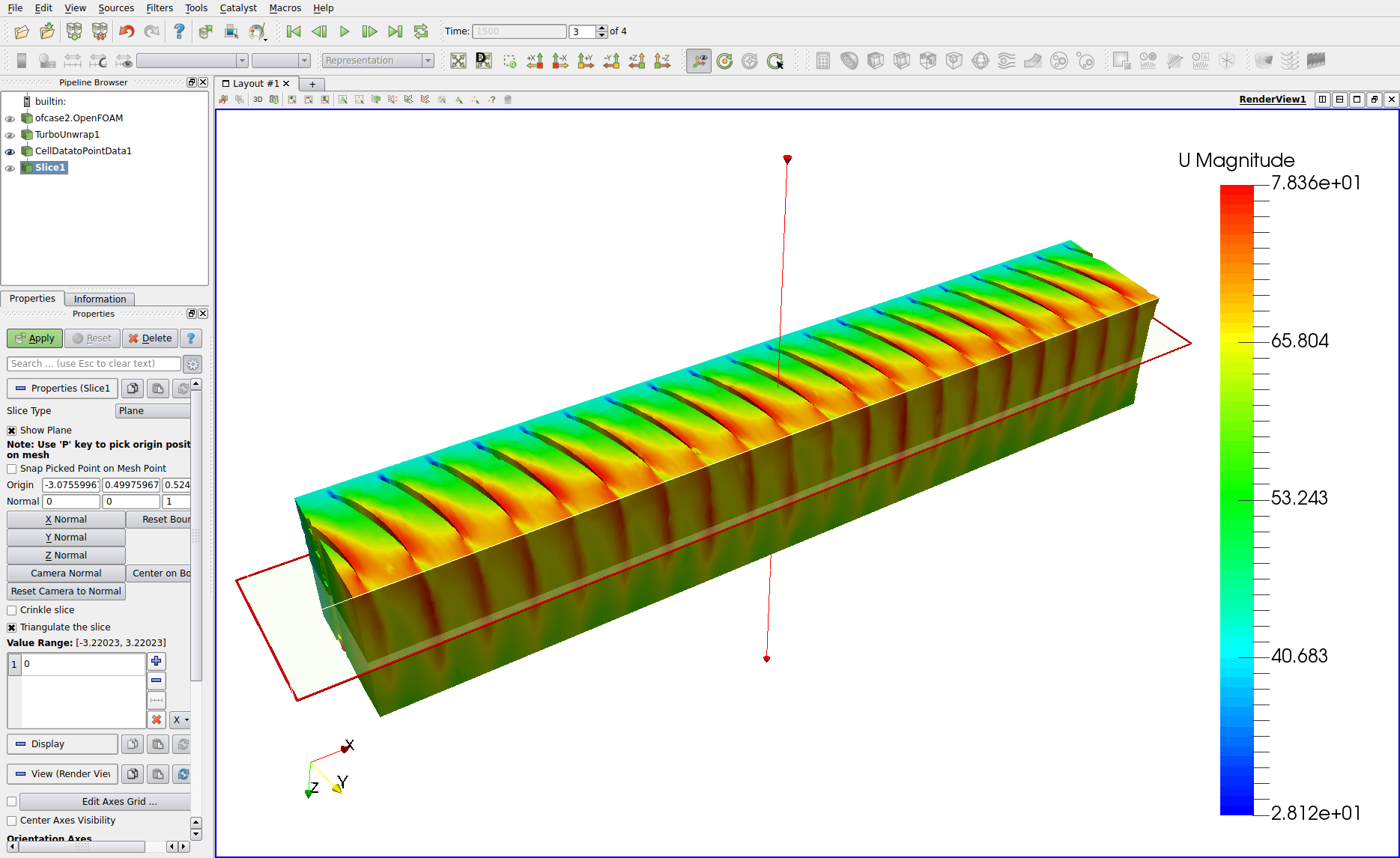 CFD Axial Fan Turbo Blade Post Unwraped Blade To Blade View