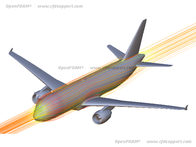 OpenFOAM CFD simulation of an aircraft body - Airbus A320