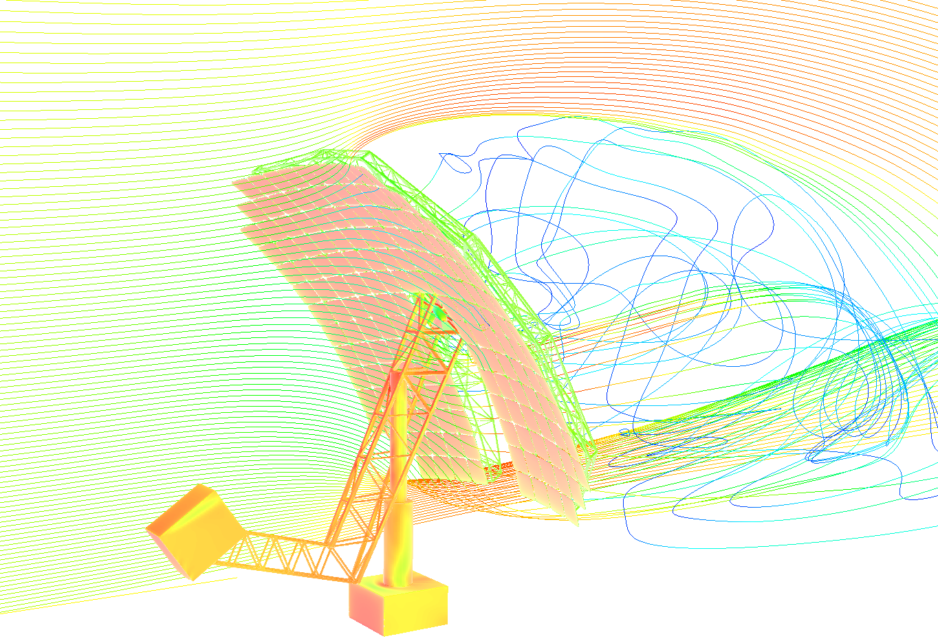 Solar power plant CFD in wind view 2