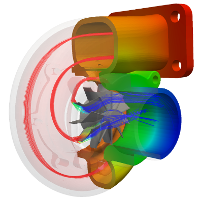 radial turbine openfoam cfd pressure streamtraces