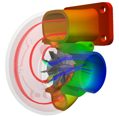 TCFD 28 radial turbine openfoam cfd pressure streamtraces