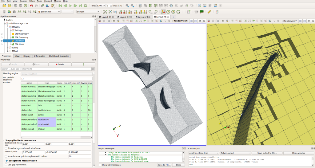 Axial Fan TCAE CFD mesh GUI