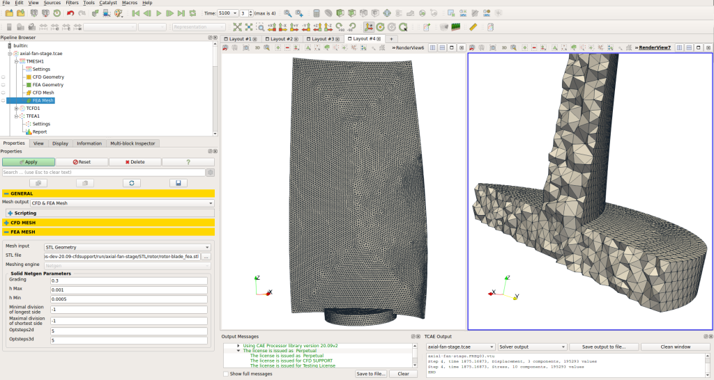 Axial Fan TCAE FEA mesh GUI