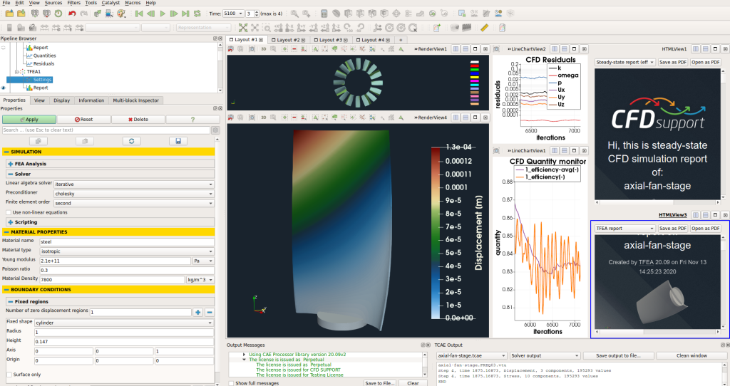 Axial Fan TCAE FEA setup GUI