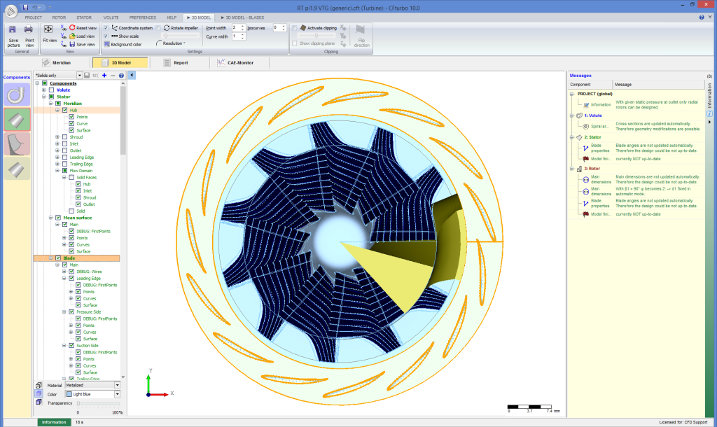 CFturbo TurbomachineryCFD radial turbine impeller