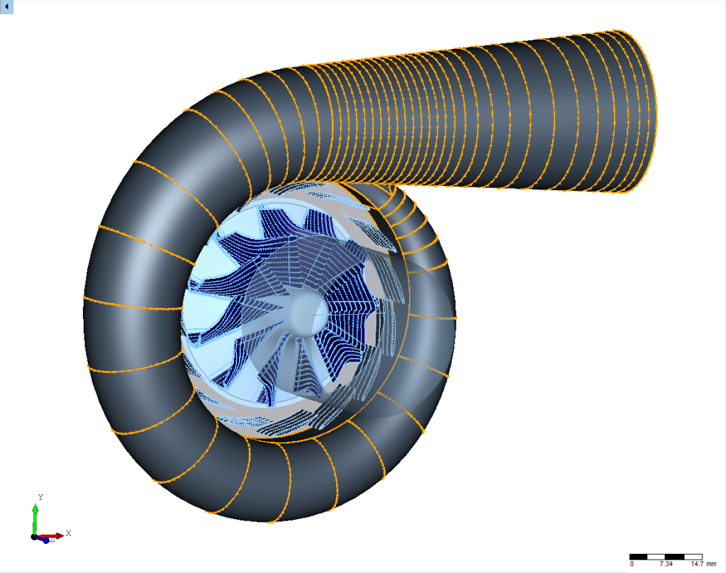 CFturbo TurbomachineryCFD radial turbine side view