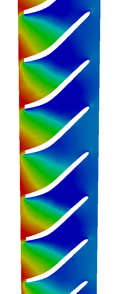 CFturbo TurbomachineryCFD radial turbine unwrapped blade slice pressure plane