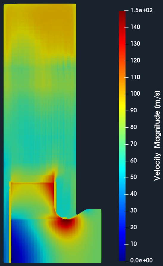 Centrifugal fan CFD meridional average velocity