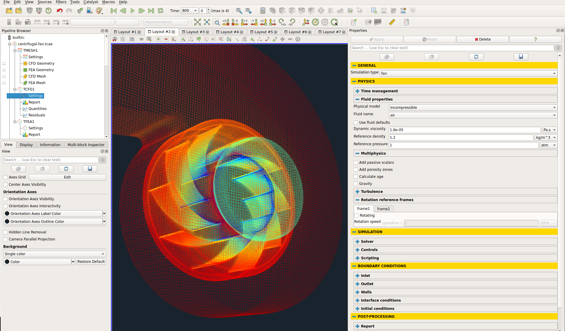 Centrifugal fan CFD setup GUI