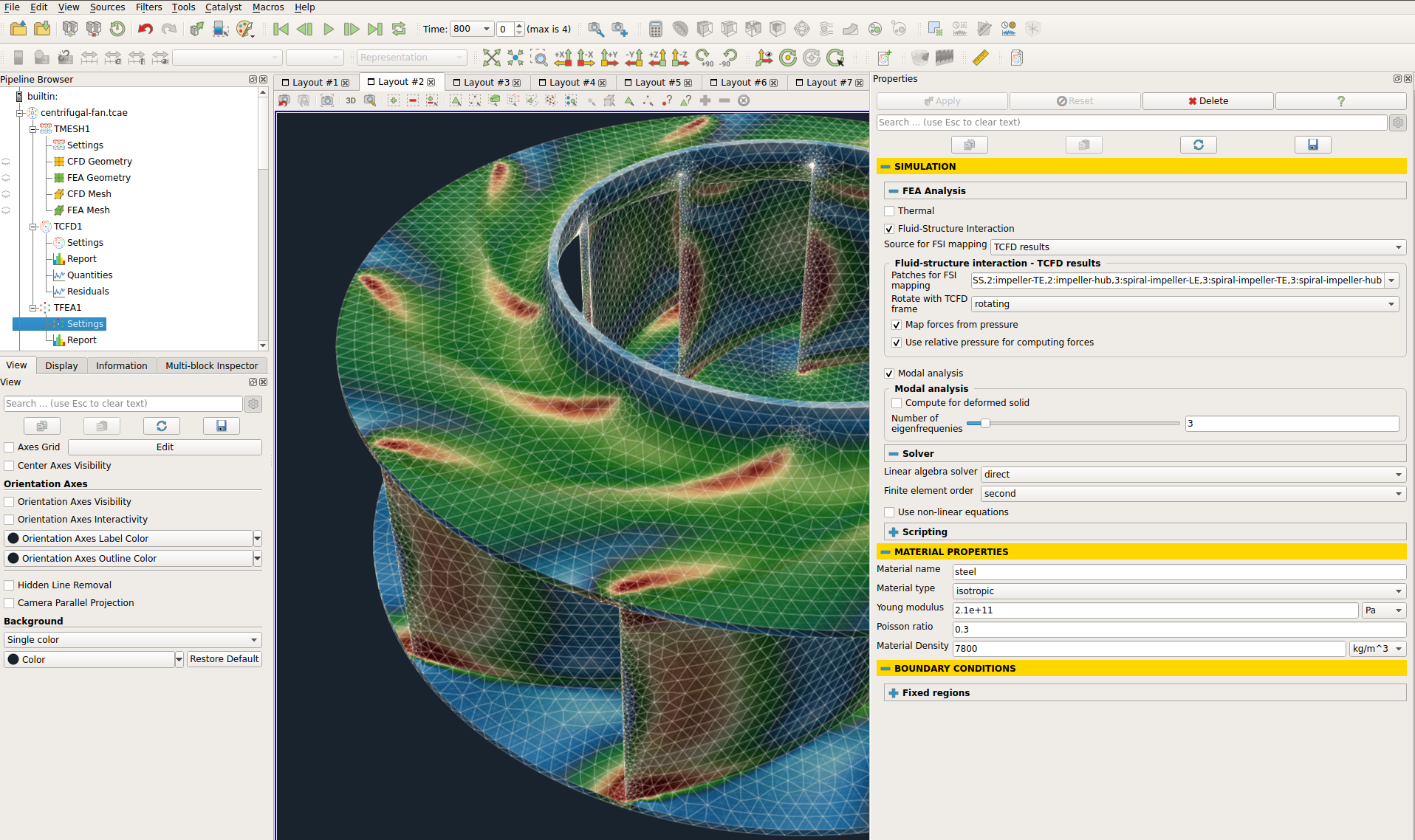 Centrifugal fan FEA setup GUI