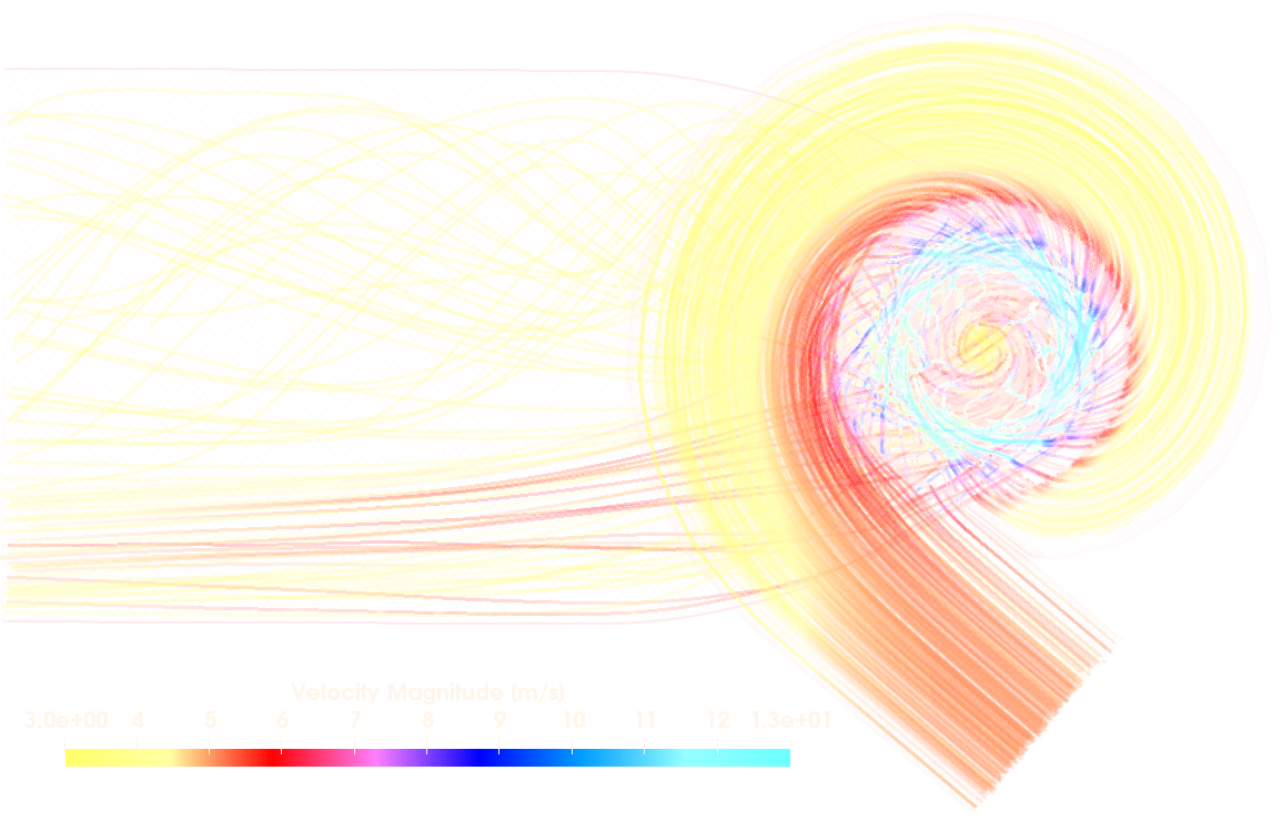 Franci Turbine TCFD Benchmark Mesh Z streamtraces invert