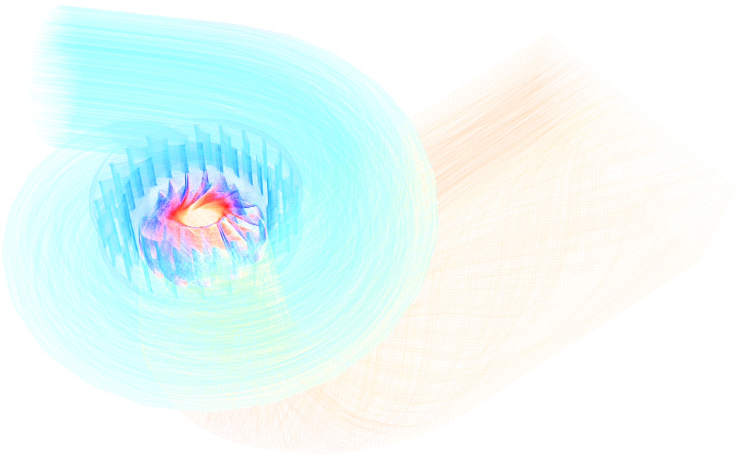 Franci Turbine TCFD Benchmark Streamtraces total pressure GUI invert