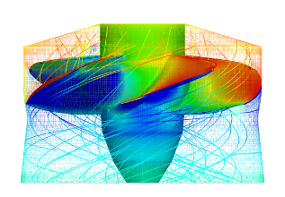 Kaplan water turbine cfd rotor pressure mesh streamtraces