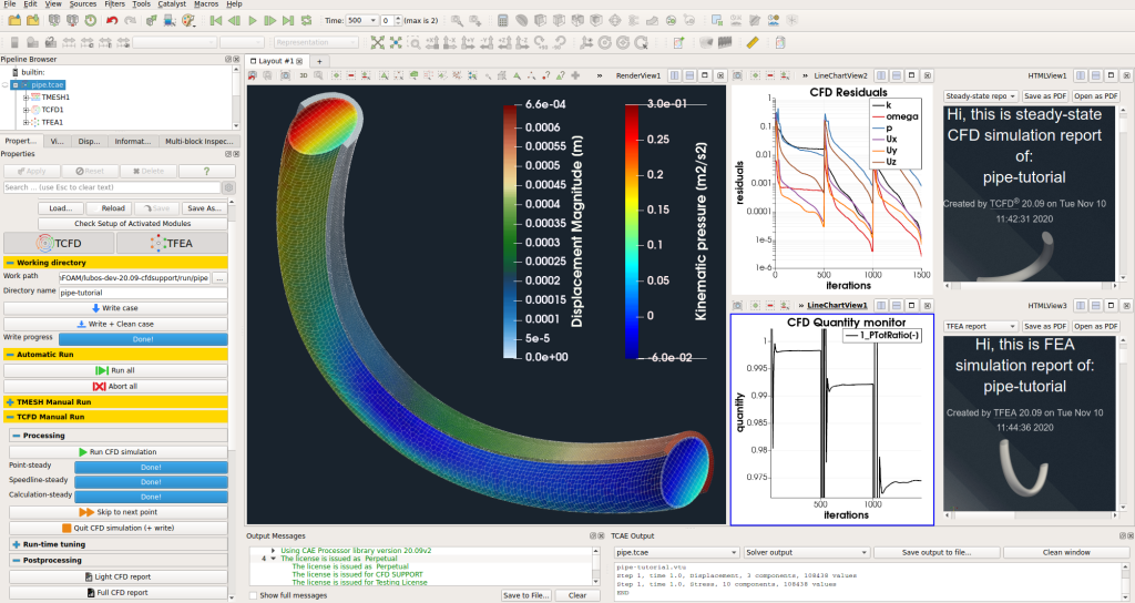 TCAE pipe tutorial GUI