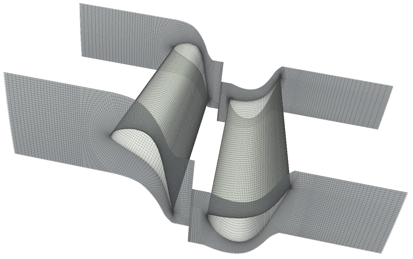 TCFD Axial Turbine Stage Subsonic Full Wheel Stator Rotor Mesh v4 2