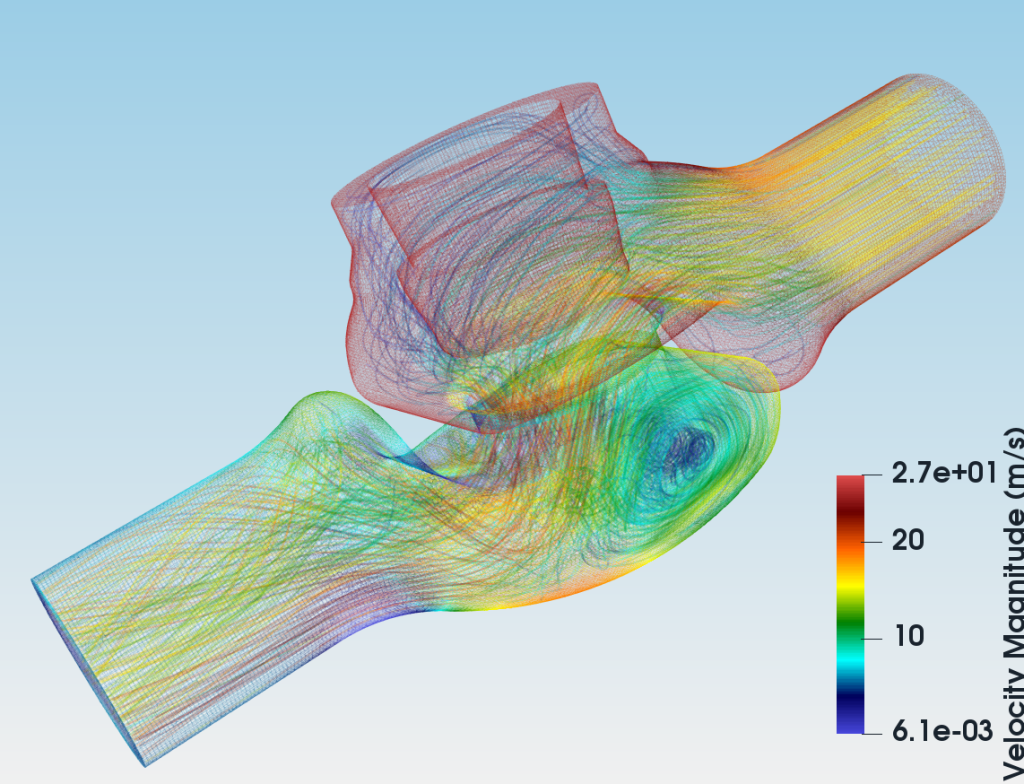 TCFD valve pressure streamtraces