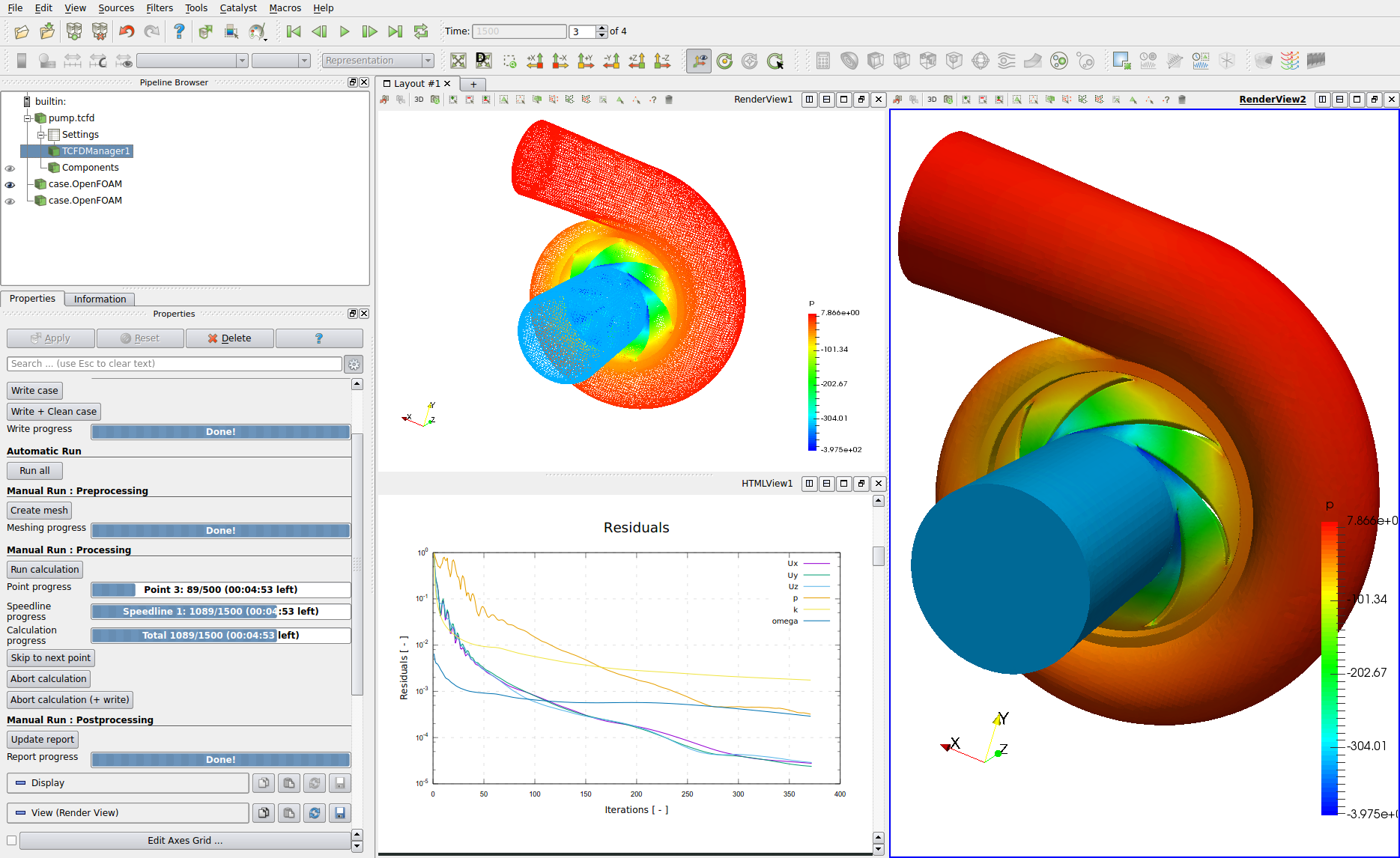 Turbomachinery CFD pump in graphical interface