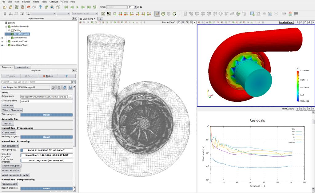 Turbomachinery CFD radial turbine in graphical interface 1