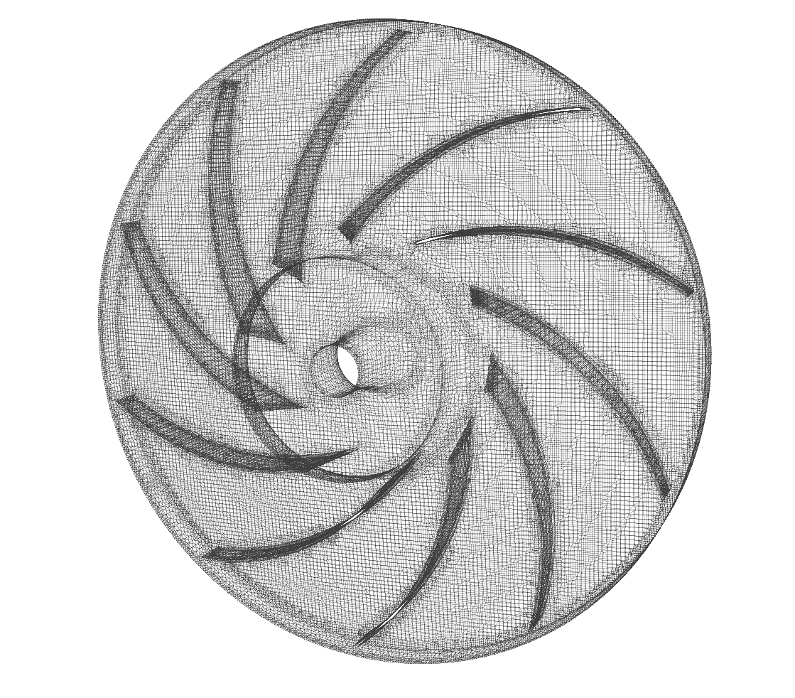 TurbomachineryCFD fan nq28 compressible noHousing rotor mesh