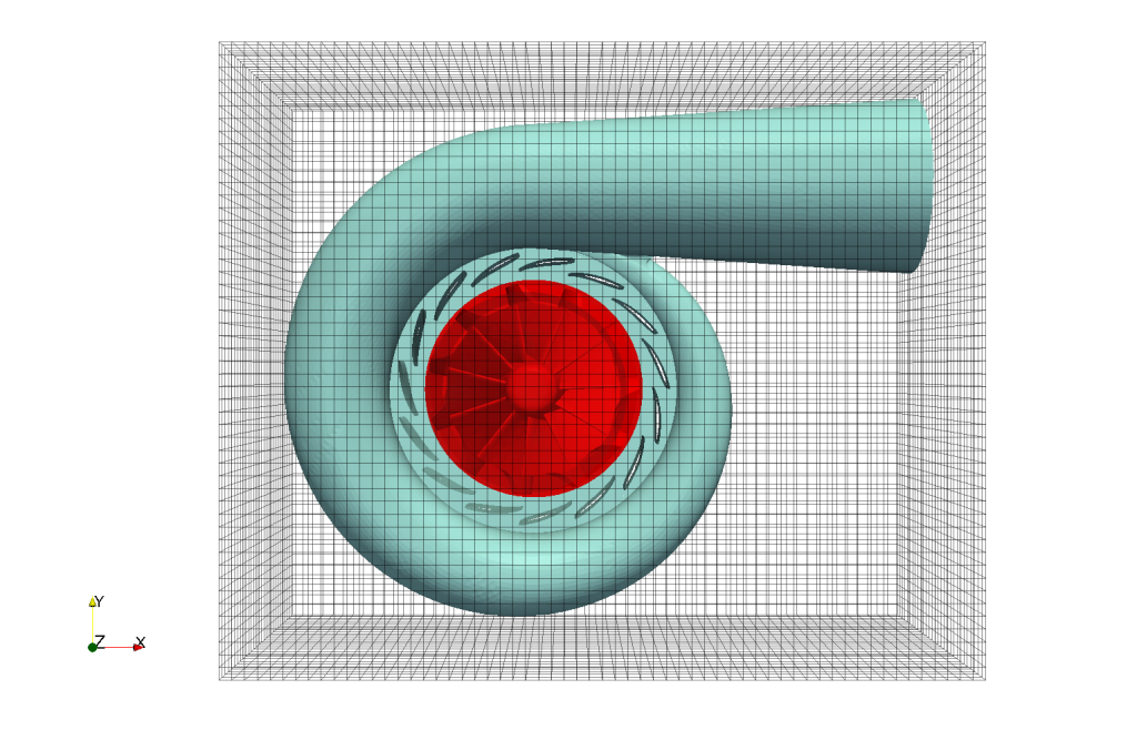 TurbomachineryCFD radial turbine compressible background mesh