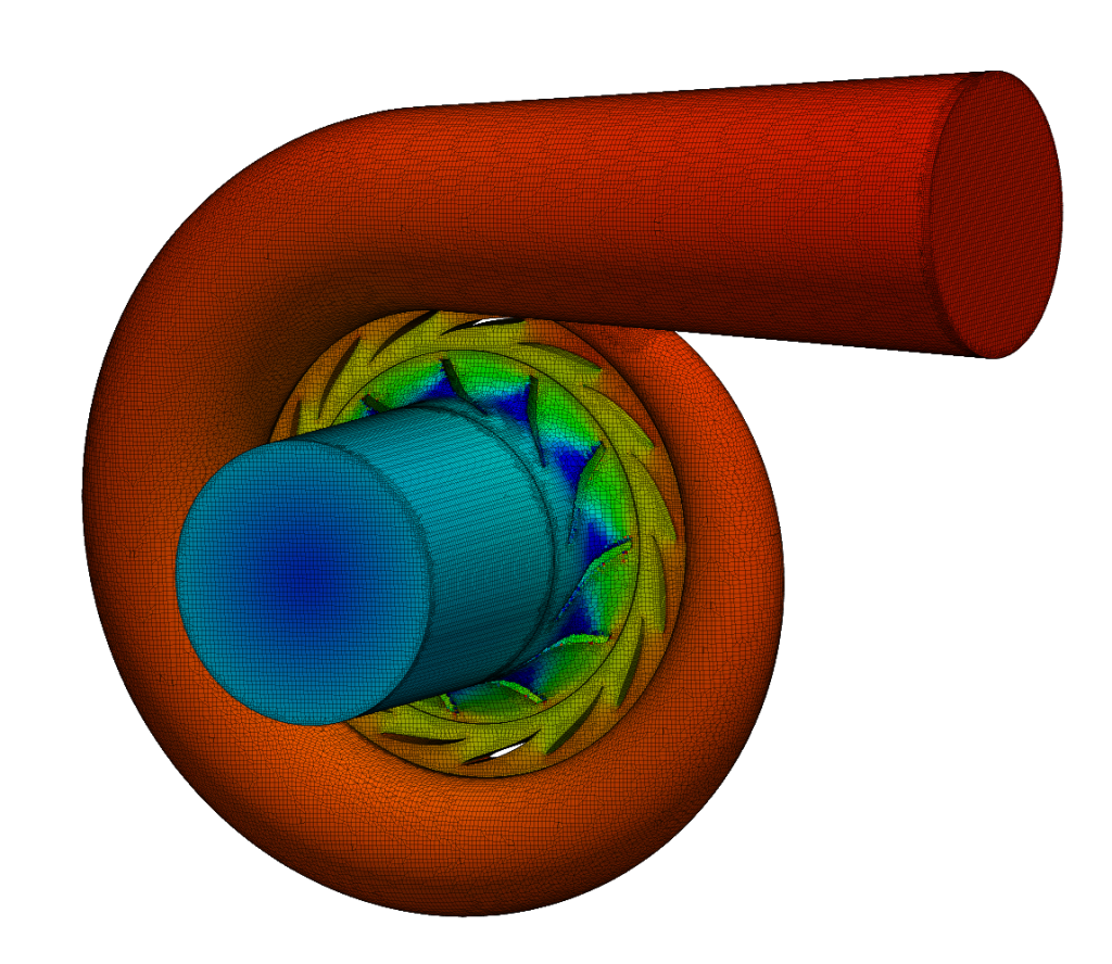 TurbomachineryCFD radial turbine compressible full mesh pressure