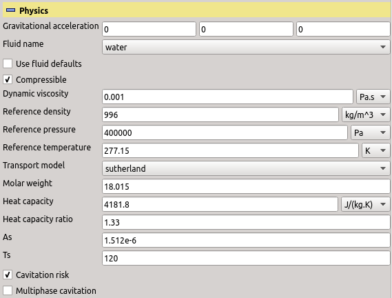 cfd processor TCFDSource physical settings compressible