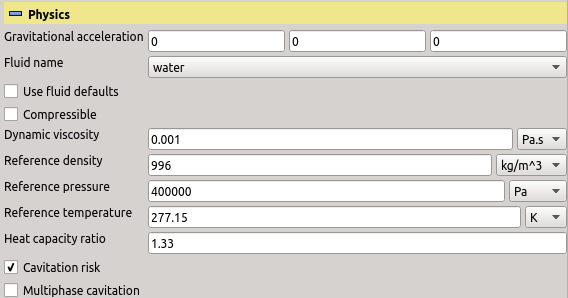 cfd processor TCFDSource physical settings incompressible 1