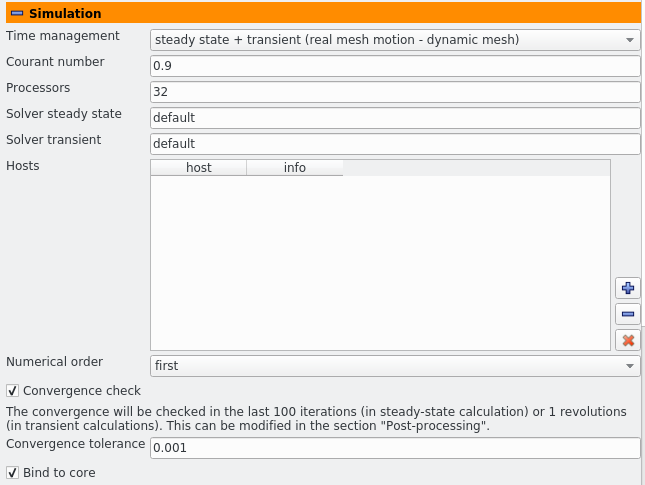 cfd processor TCFDSource simulation settings