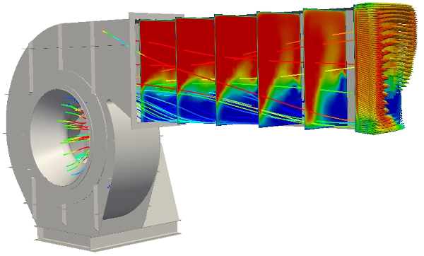 fan cfd simulation pressure velocity slices