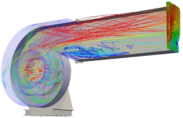 fan cfd simulation pressure velocity streamtraces