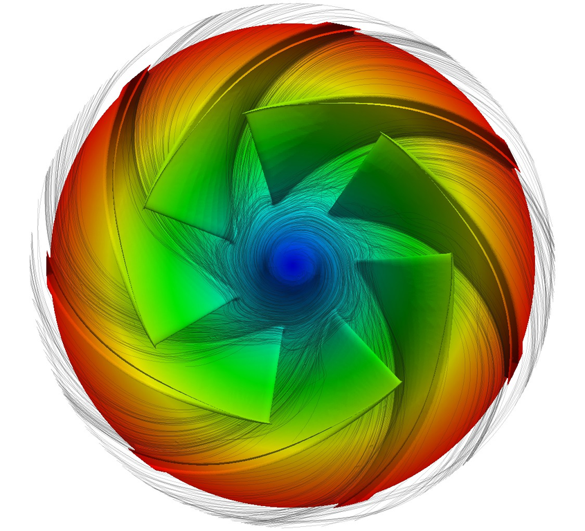 pump cfd openfoam wheel impeller streamtraces velocity 31