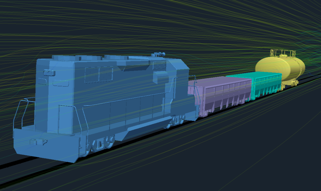 train aerodynamics cfd openfoam air flow 10