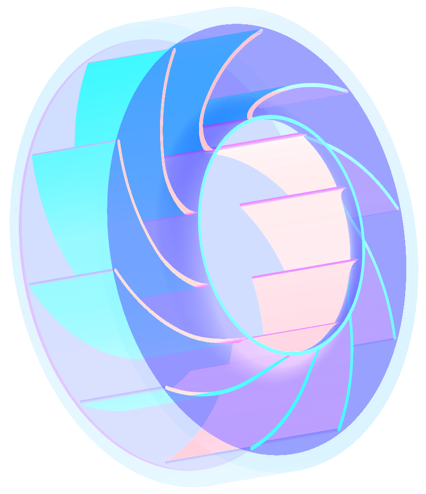 Centrifugal fan CFD components impeller detailed cta inv