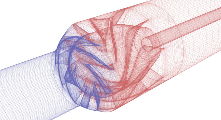 Axial Pump Turbomachinery CFD Full View Mesh