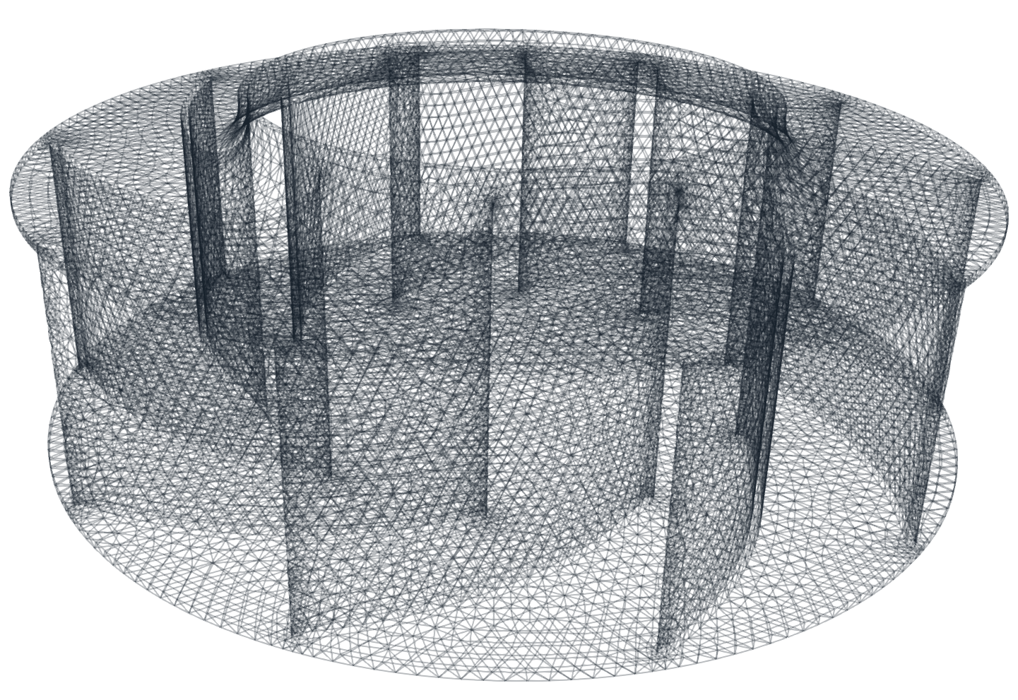 Centrifugal fan FEA mesh general view