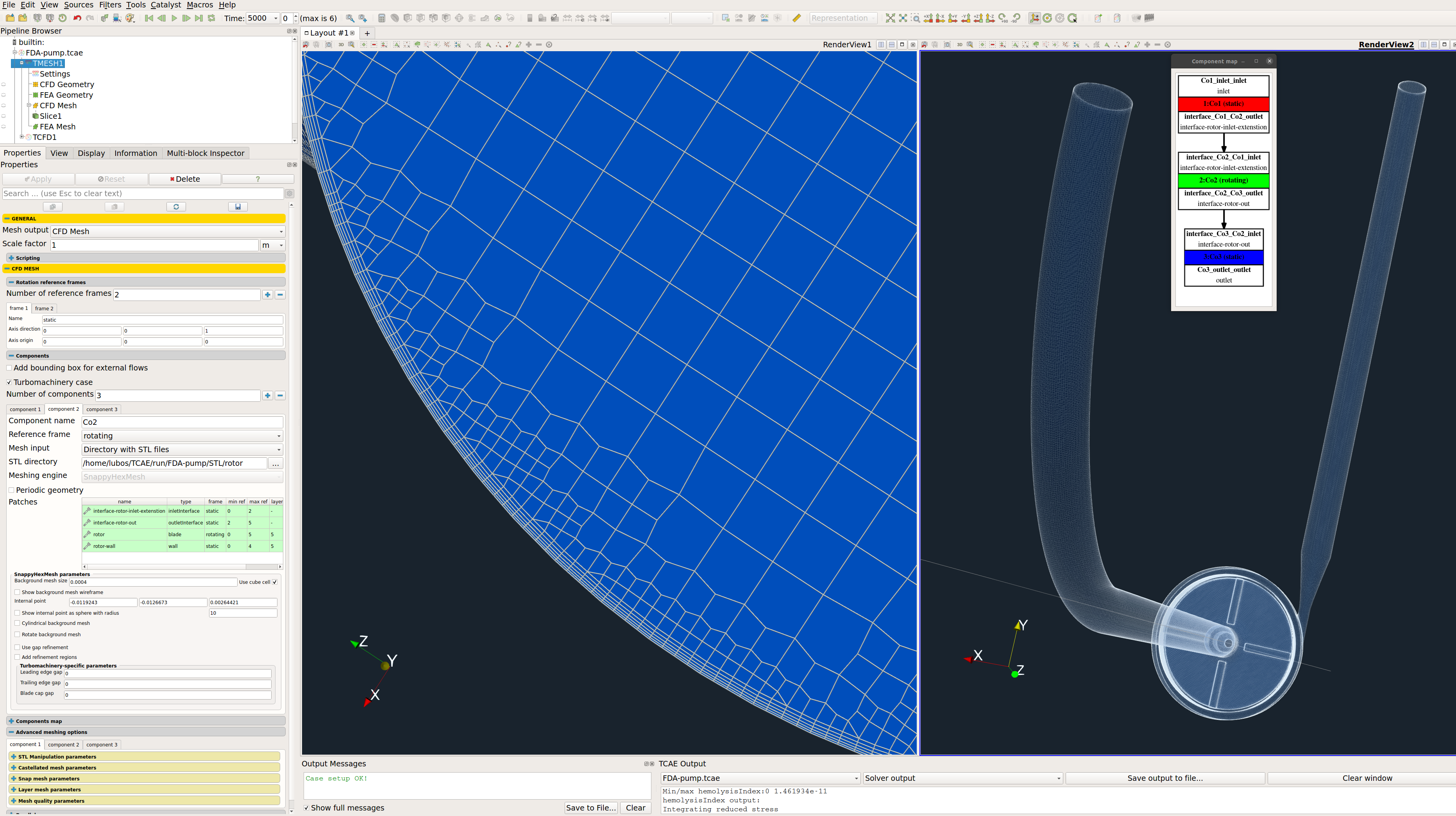 FDA pump mesh TMESH GUI CFD