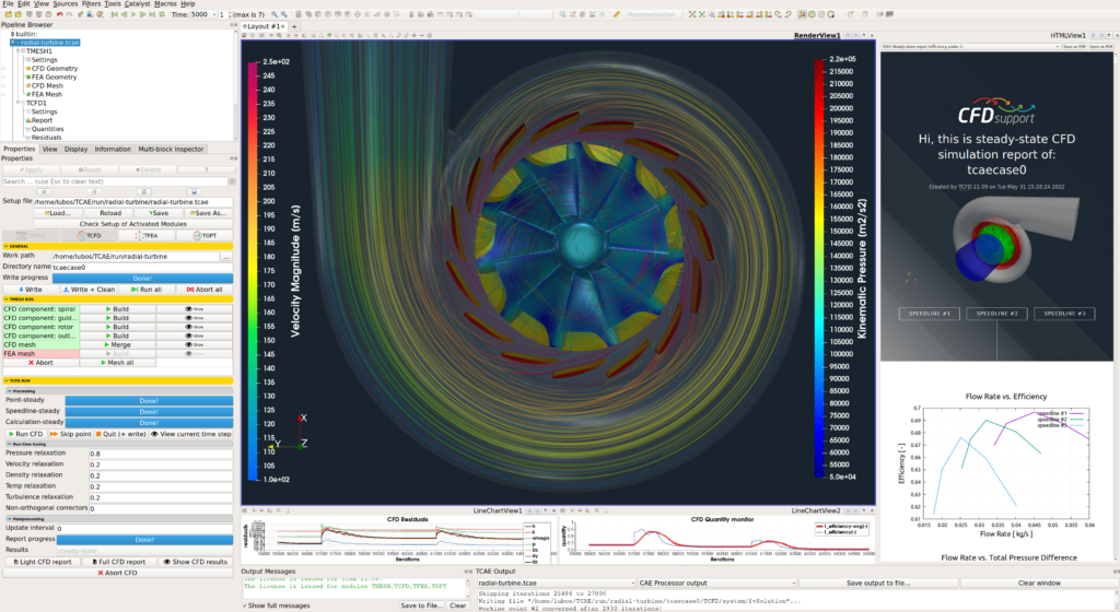 Radial Turbine TCAE GUI Interface 21.09 CFD FEAFSI Optimization general view 4