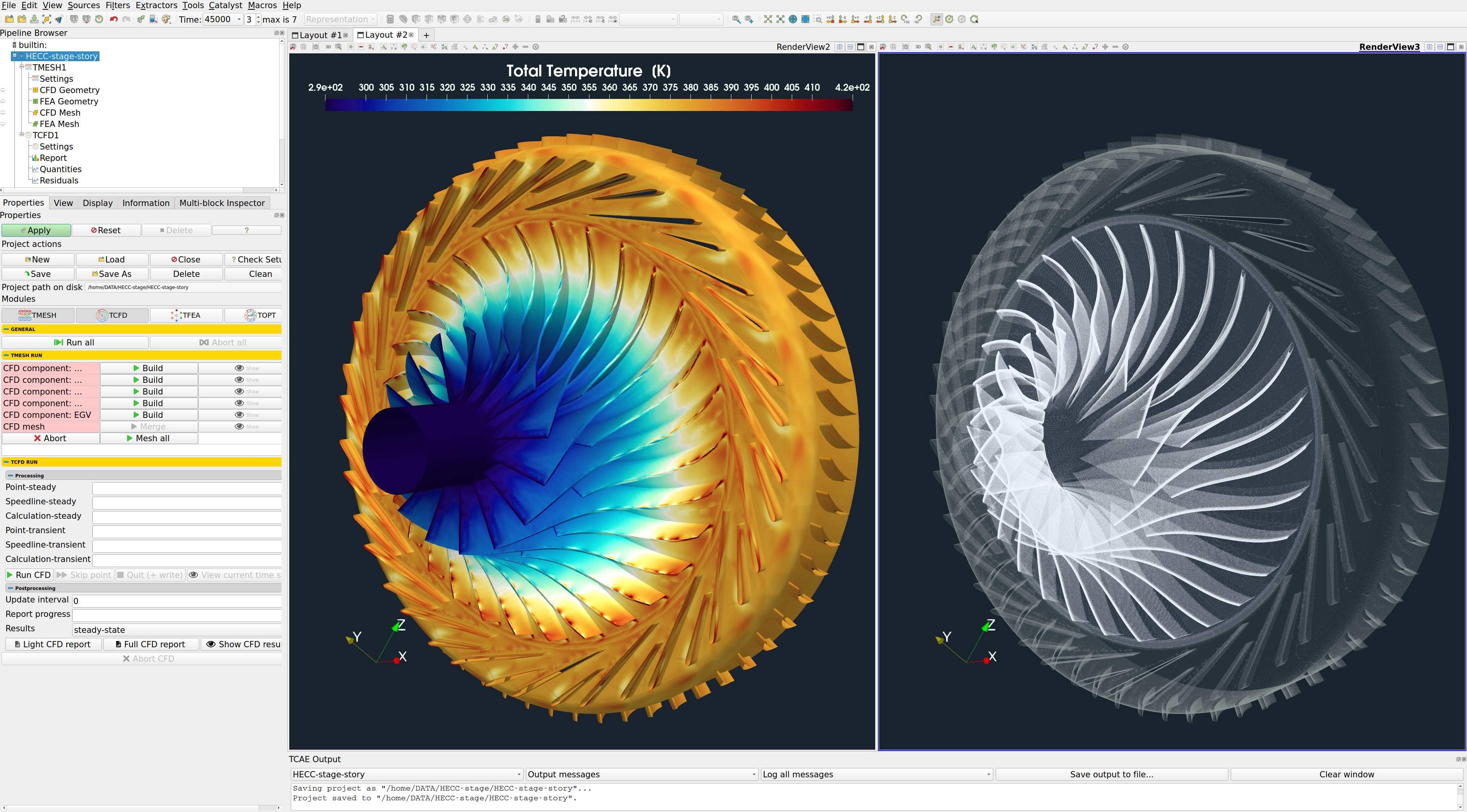 HECC stage centrifugal compressor benchmark GUI Split Ttot Mesh