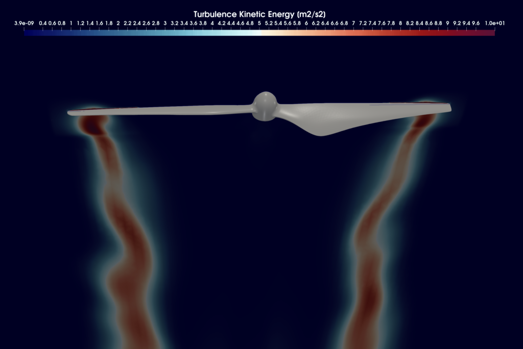 DJI Propeller turbulence kinetic energy magnitude