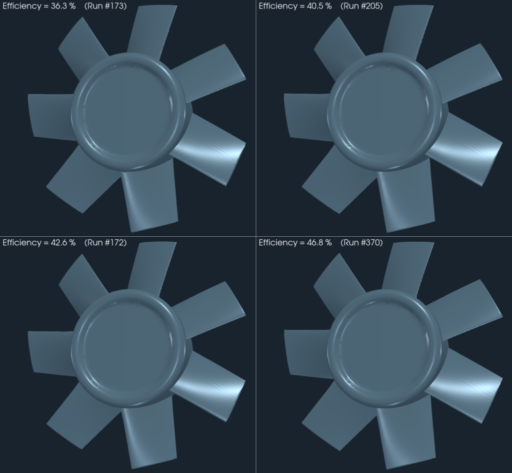 Axial fan optimization comparison