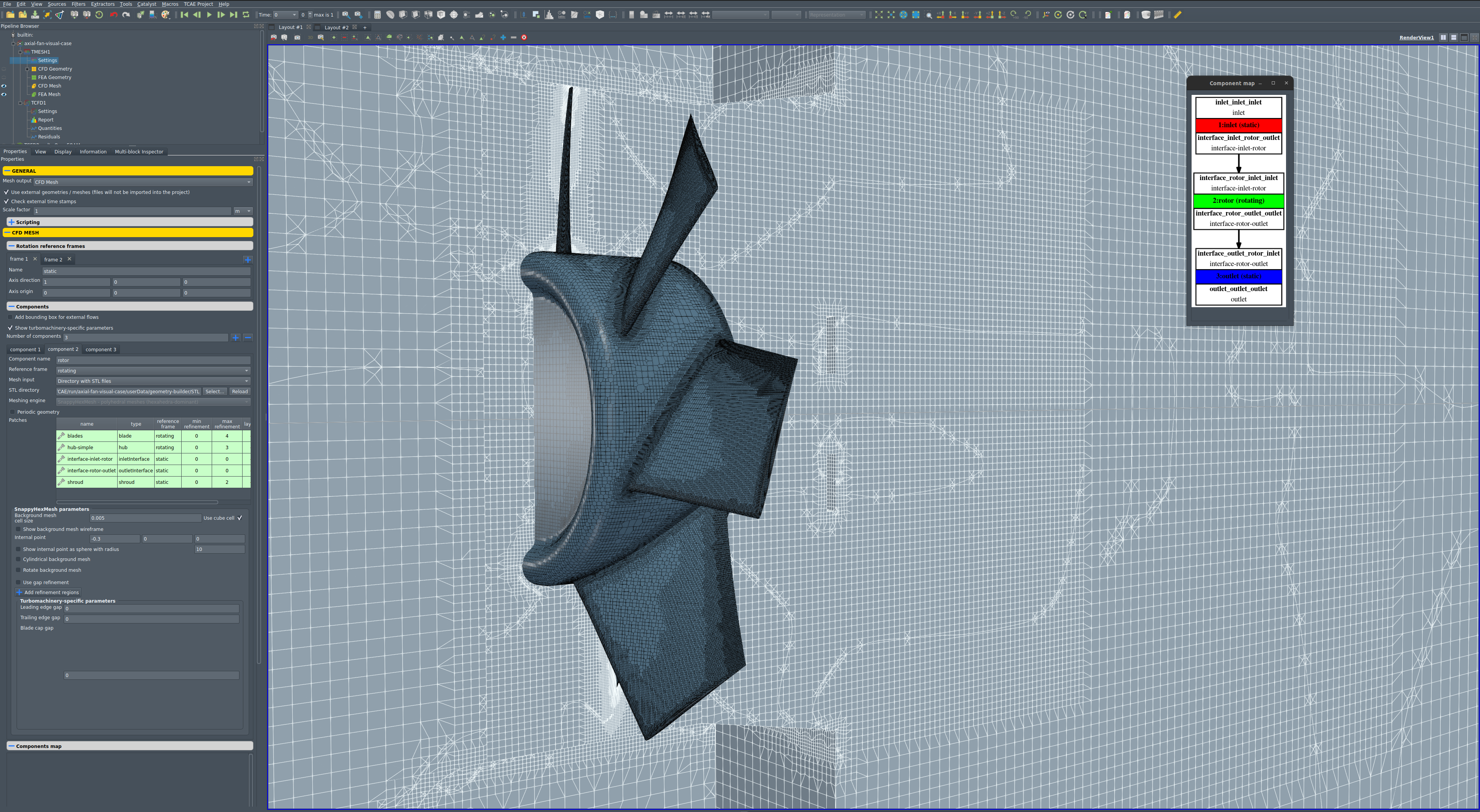 axial fan optimization mesh TCAE GUI