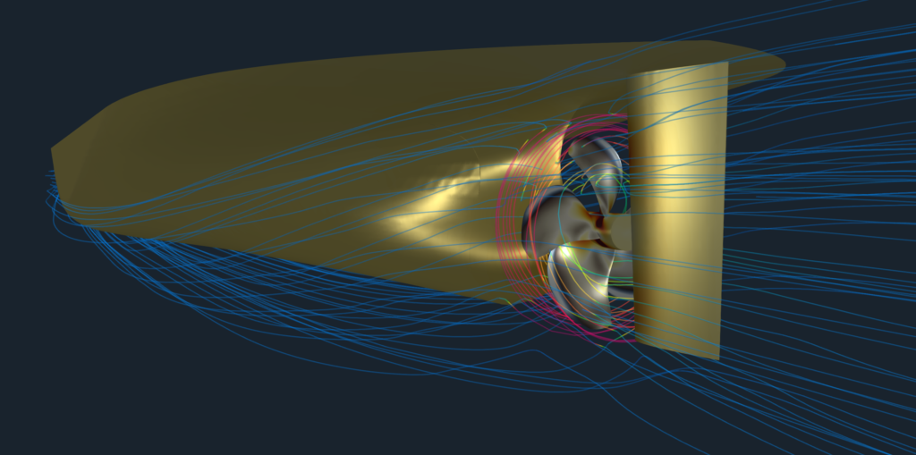 TCAE Ship Hull Propeller CFDFEAFSI cut